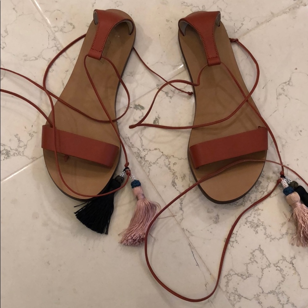J crew tassel sandal leather, 6 1/2
